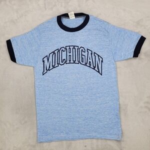 Michigan Wolverines Shirt Men Small College Team Vintage TriBlend Ringer Adult 2